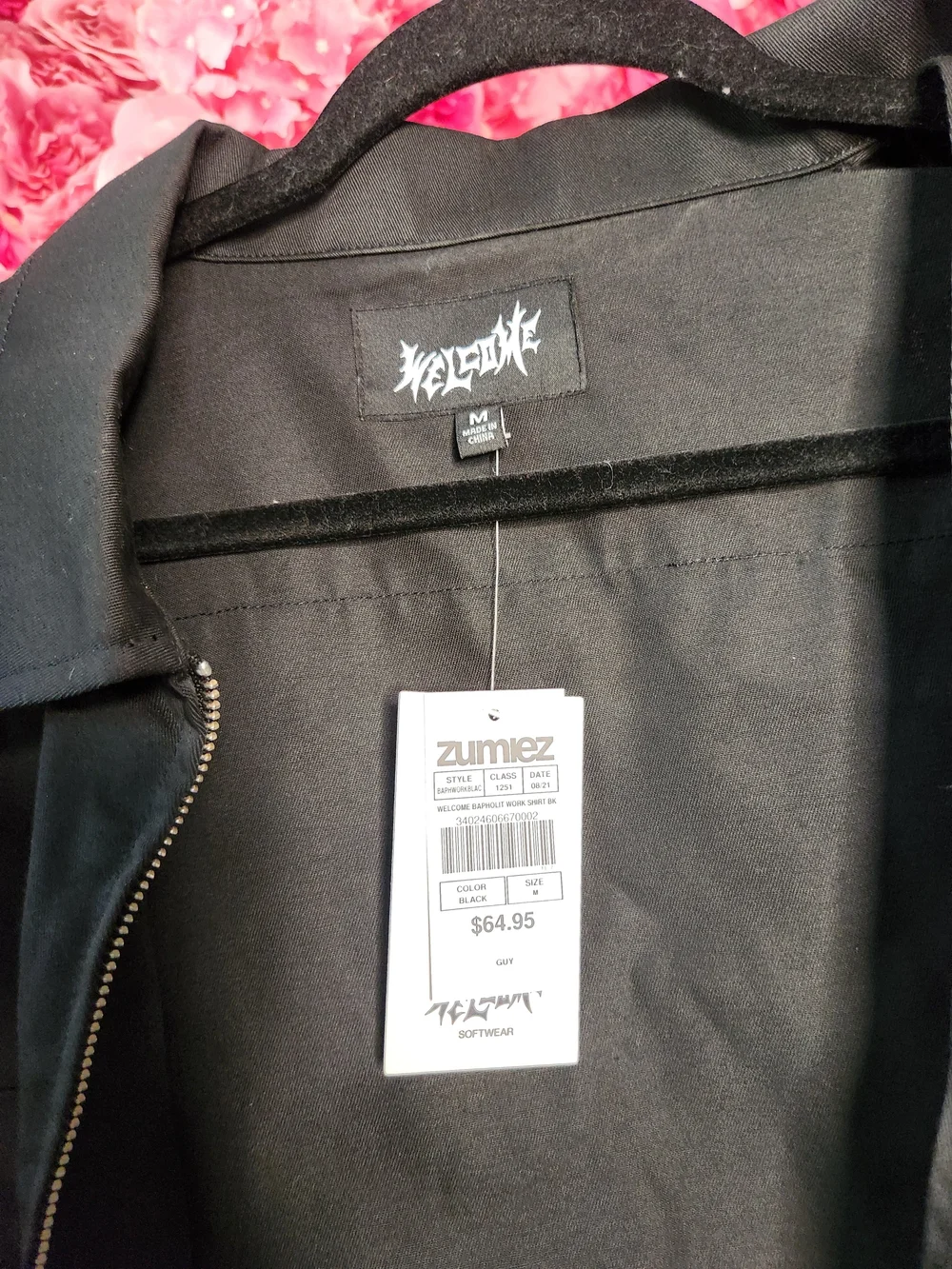 Zumiez Black Short-Sleeve Zip Work Shirt Jacket